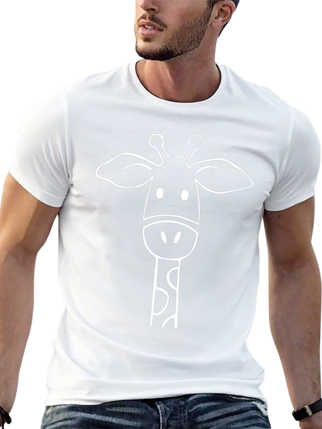Giraffe Graphic Tee - Black Crewneck T-Shirt