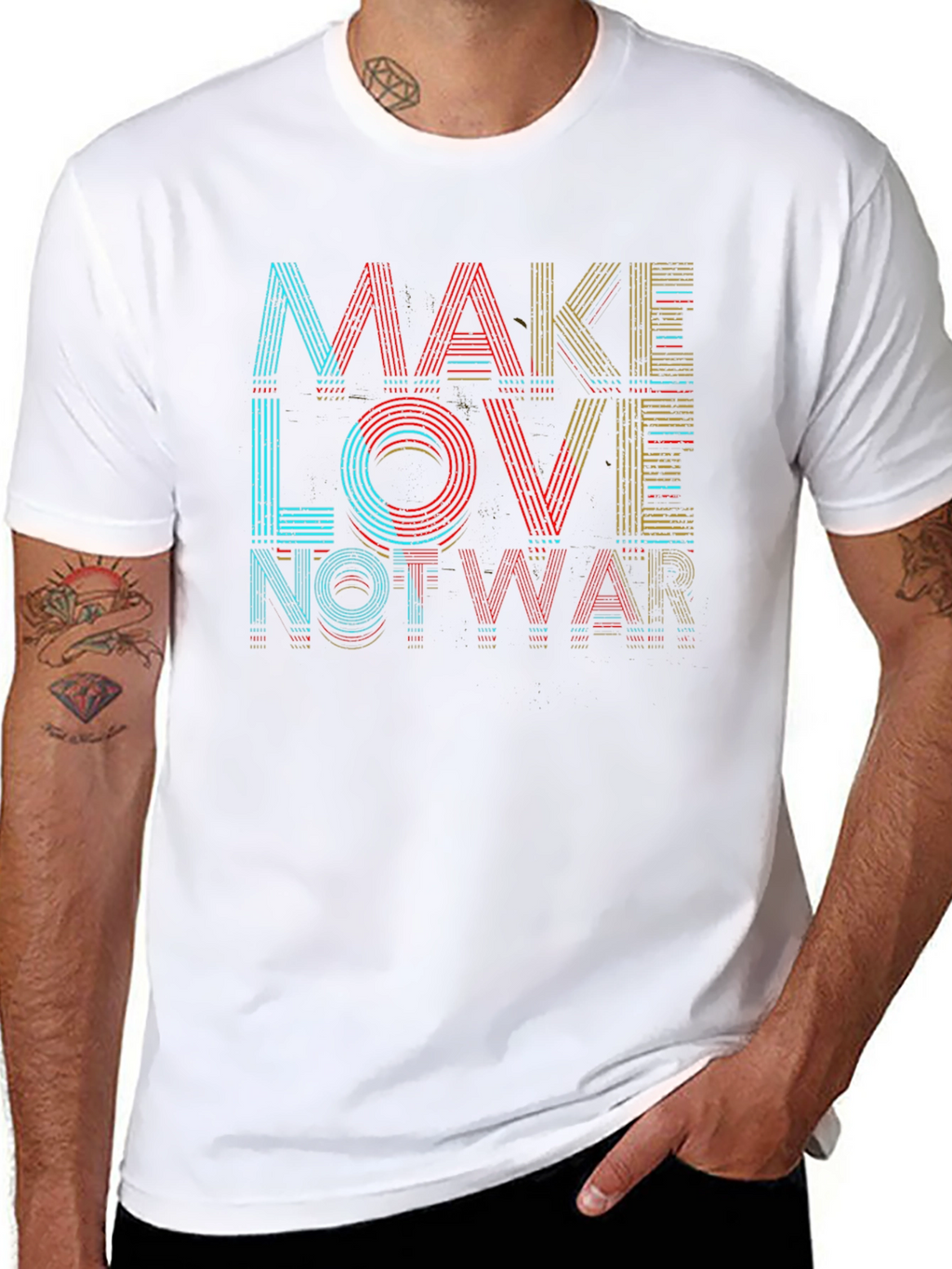 Make Love Not War Graphic T-Shirt - Black