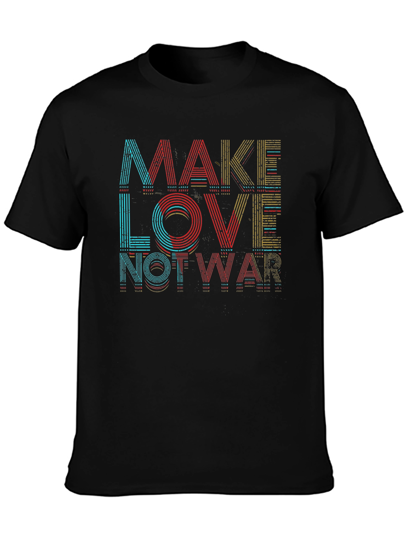 Make Love Not War Graphic T-Shirt - Black