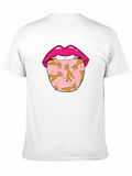 Giraffe Tongue Graphic Tee - Black Cotton T-Shirt