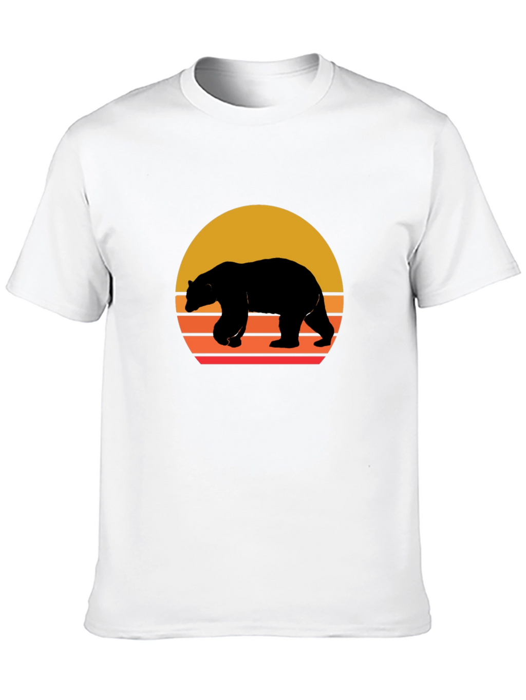 Bear Sunset Graphic Tee - Black Unisex T-Shirt