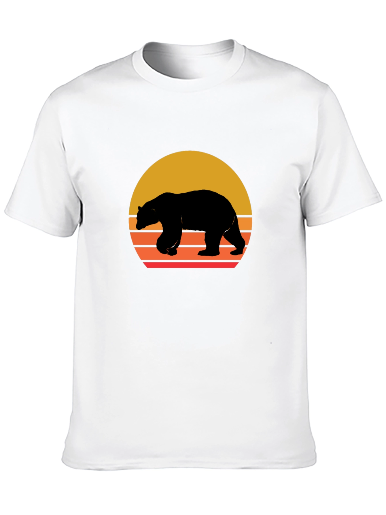 Bear Sunset Graphic Tee - Black Unisex T-Shirt