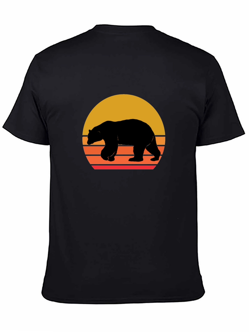 Bear Sunset Graphic Tee - Black Unisex T-Shirt