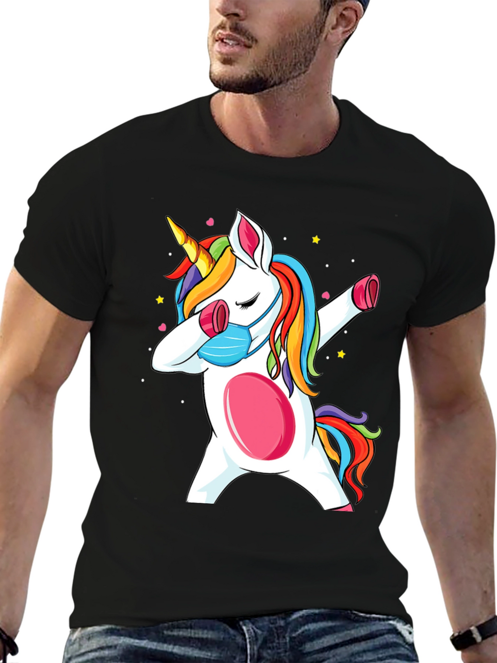 Dabbing Unicorn Mask T-Shirt