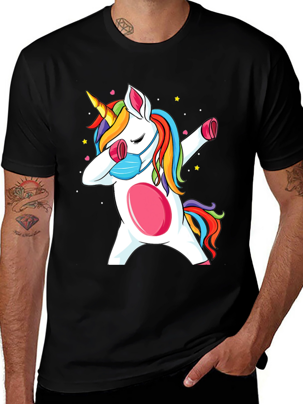 Dabbing Unicorn Mask T-Shirt