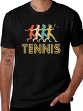 Retro Tennis Player Graphic T-Shirt