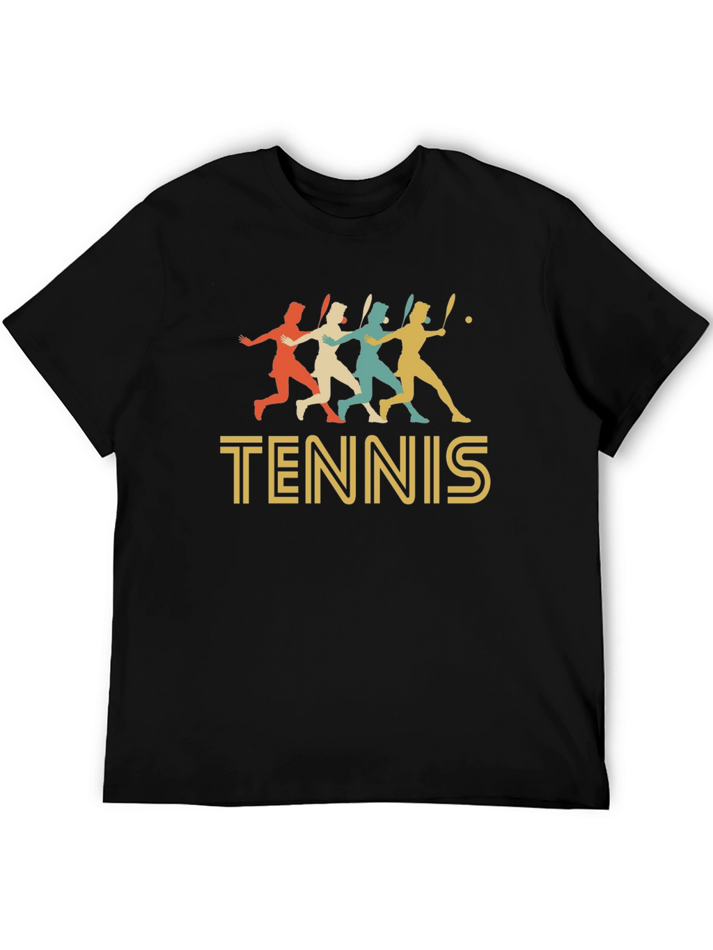 Retro Tennis Player Graphic T-Shirt
