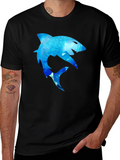 Shark Graphic Print Black T-Shirt