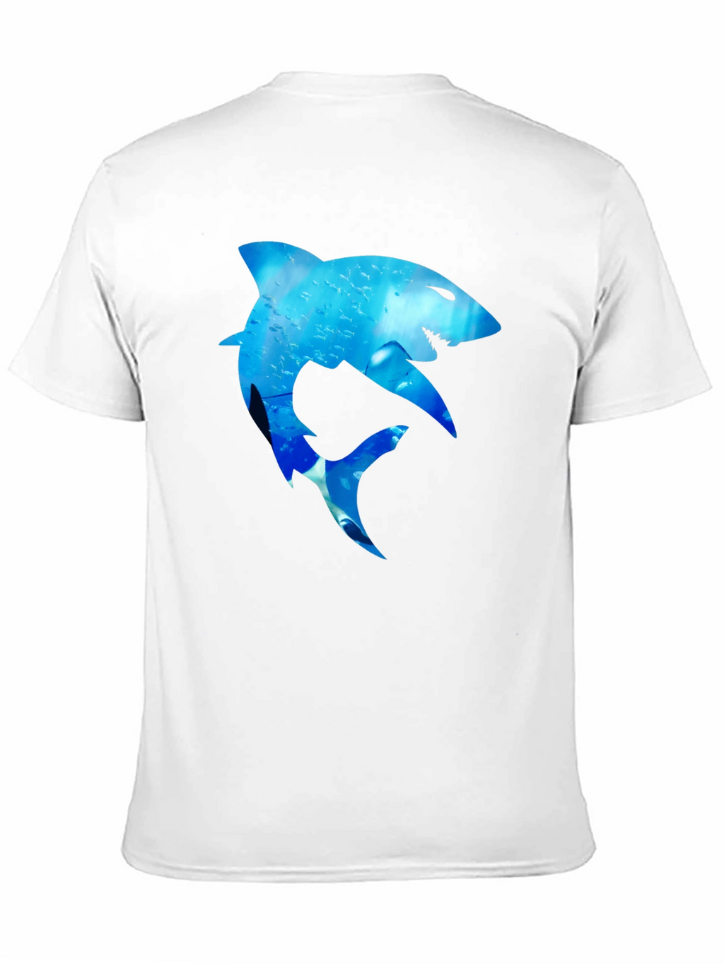 Shark Graphic Print Black T-Shirt