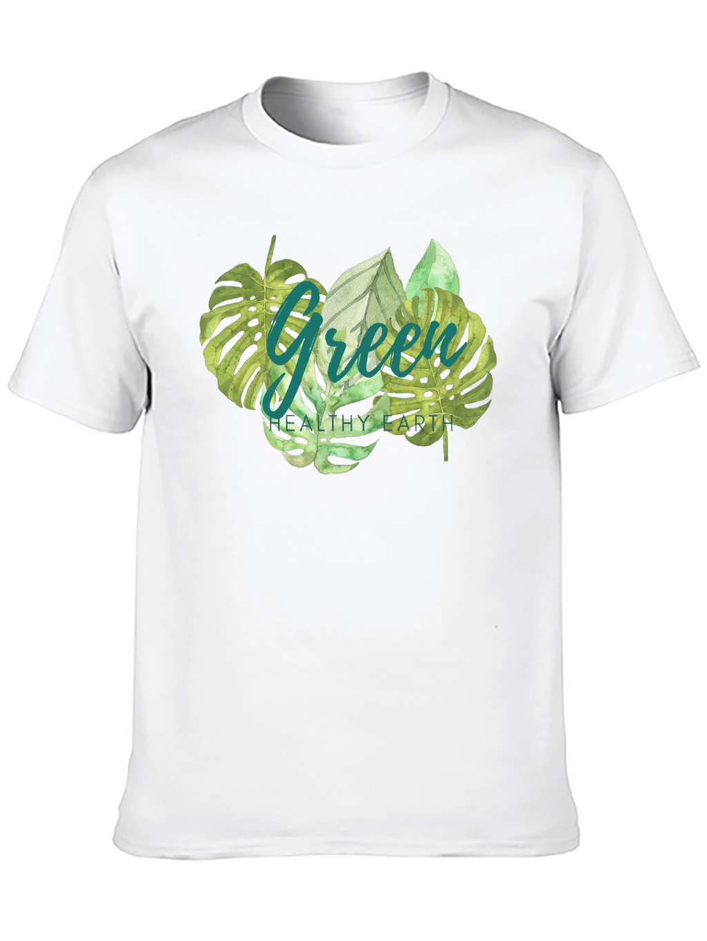 Green Healthy Earth Graphic T-Shirt