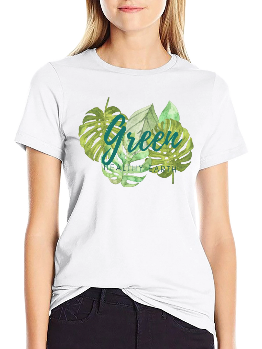 Green Healthy Earth Graphic T-Shirt