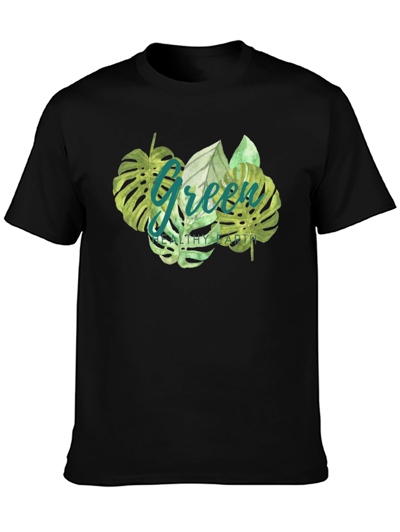 Green Healthy Earth Graphic T-Shirt