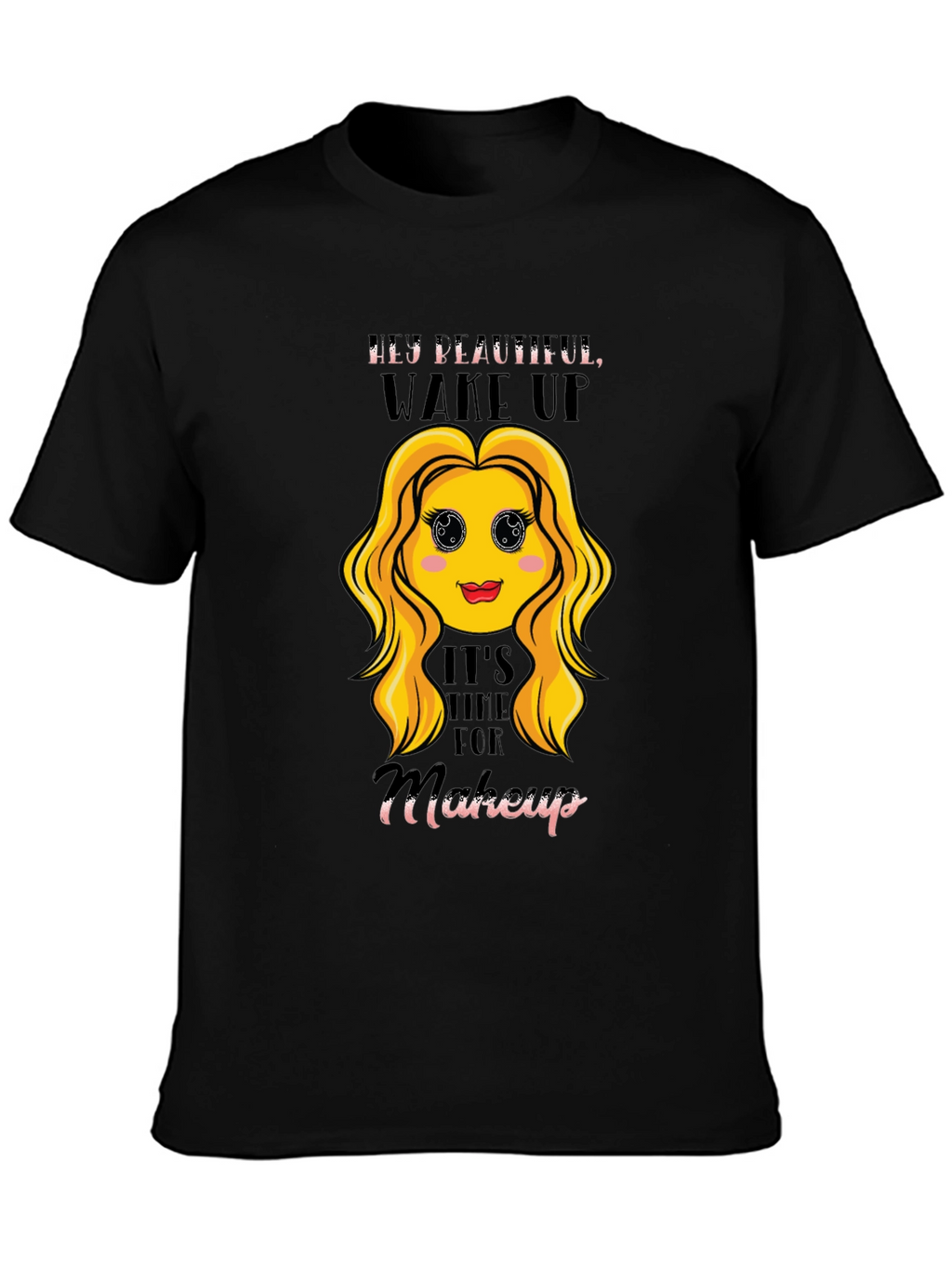 Wake Up Makeup Emoji Graphic Tee