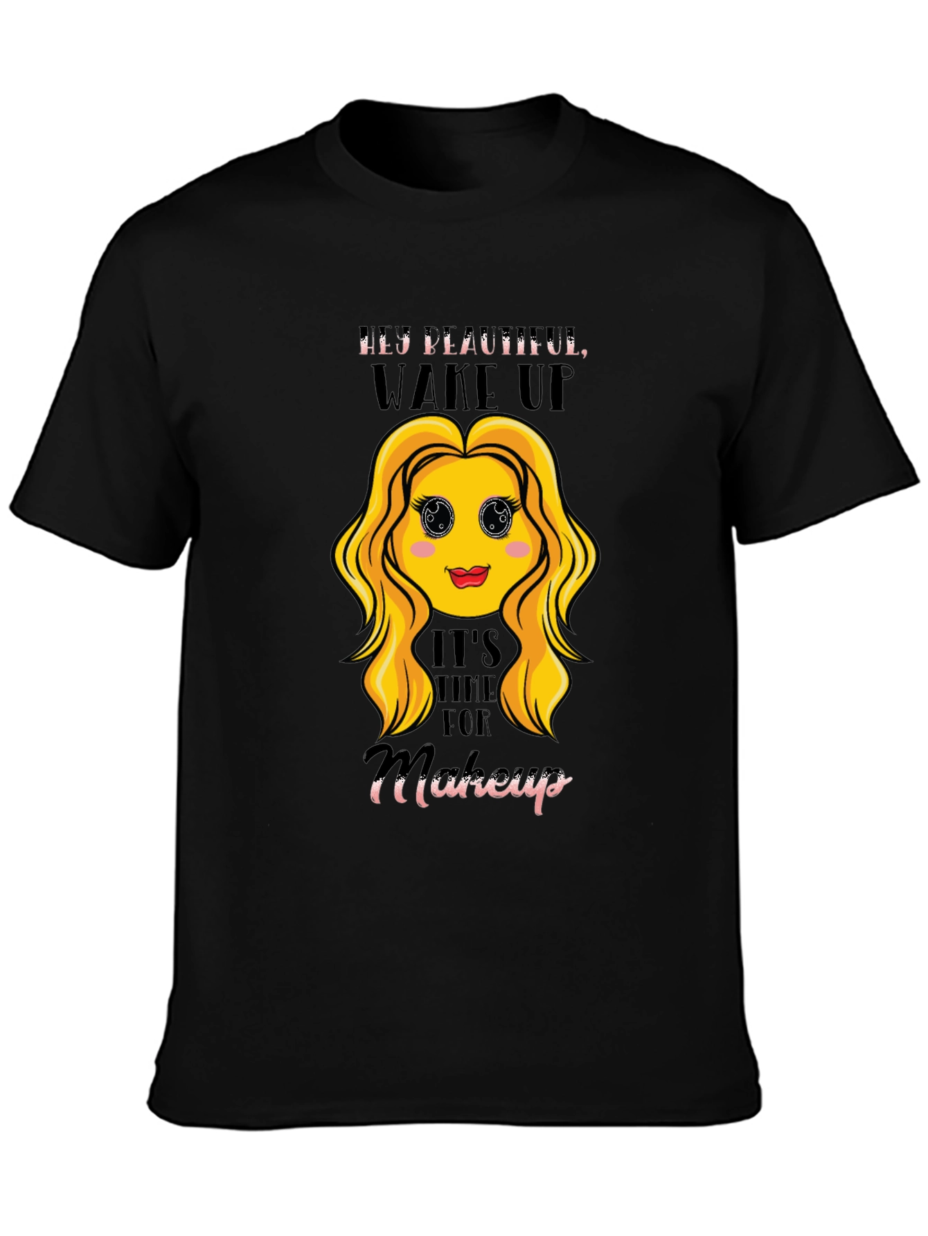 Wake Up Makeup Emoji Graphic Tee