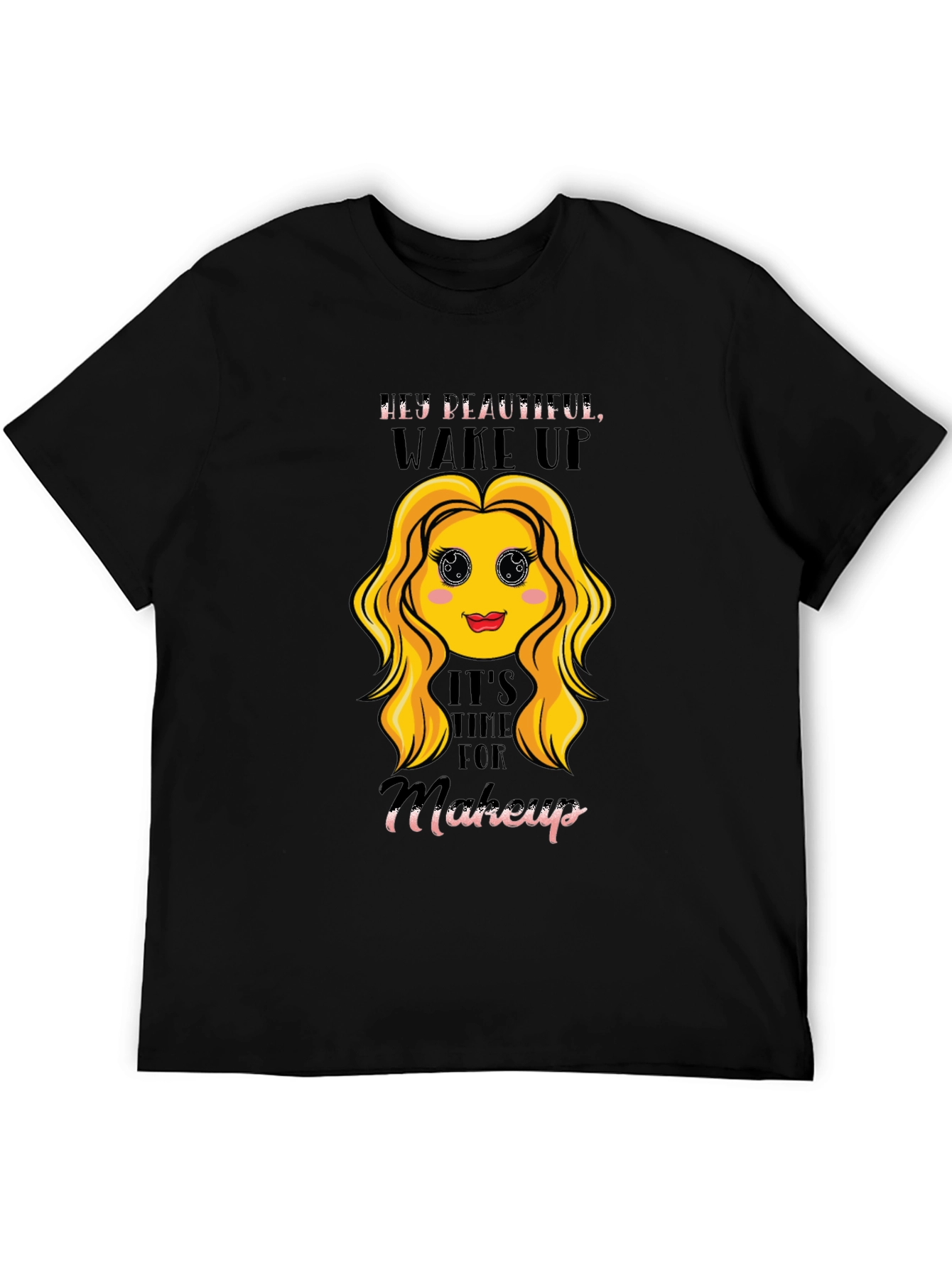 Wake Up Makeup Emoji Graphic Tee