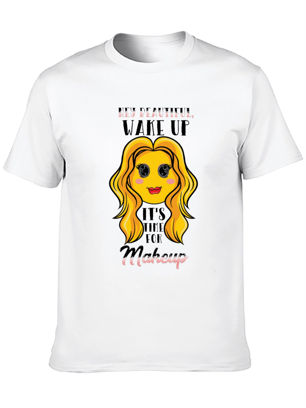 Wake Up Makeup Emoji Graphic Tee