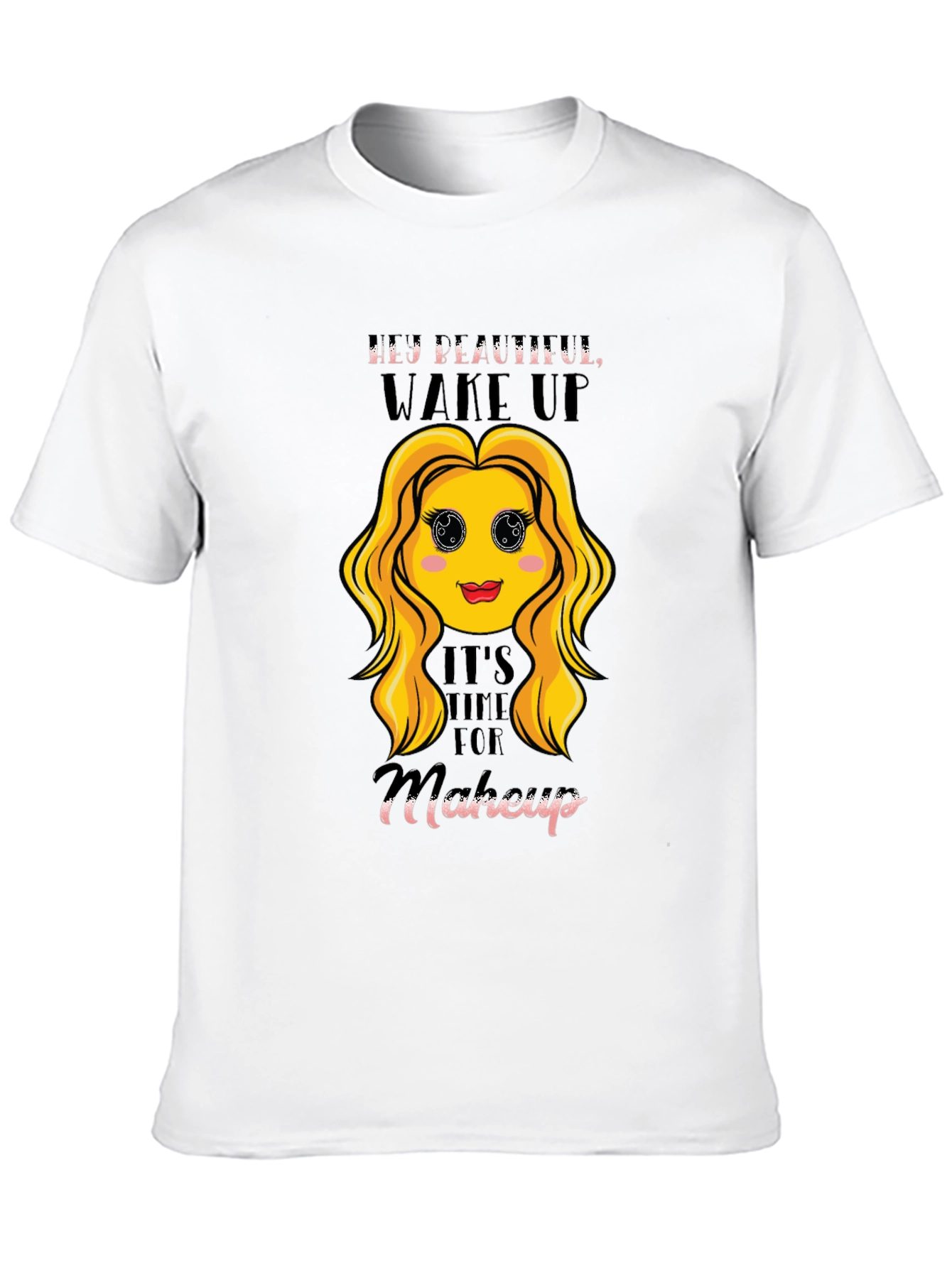 Wake Up Makeup Emoji Graphic Tee