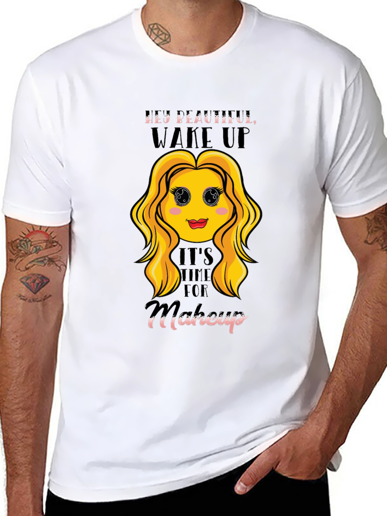 Wake Up Makeup Emoji Graphic Tee
