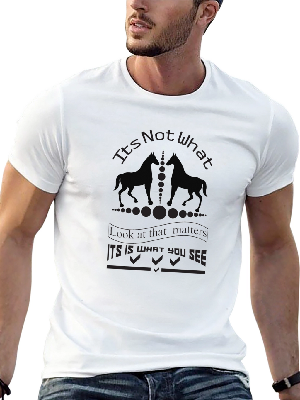 Its Not What T-Shirt - Black Graphic Print Tee