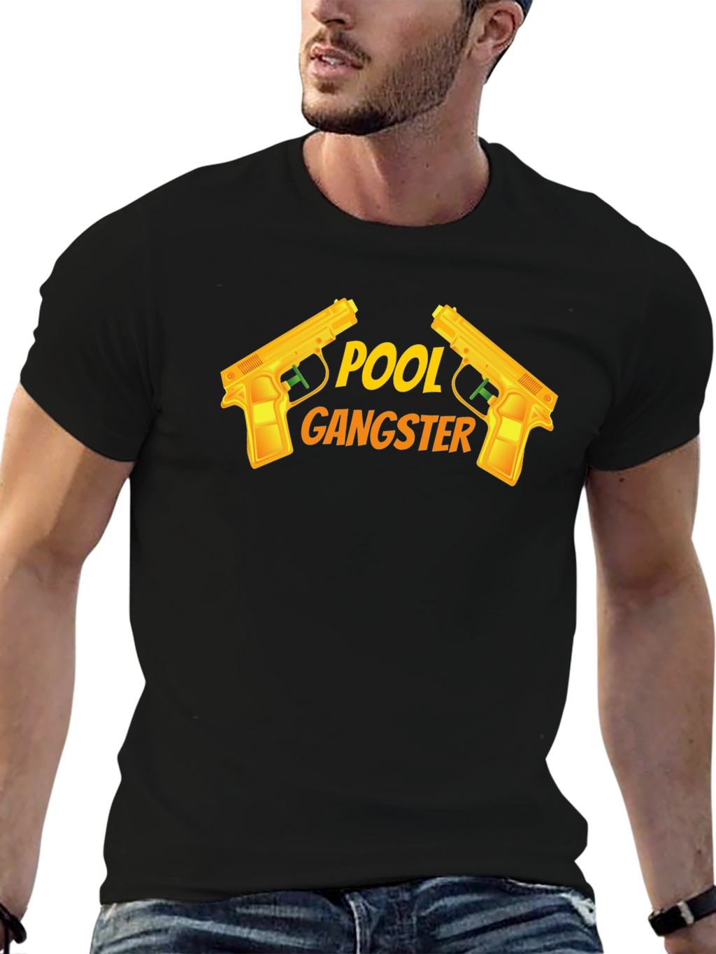 Pool Gangster Graphic T-Shirt - Black