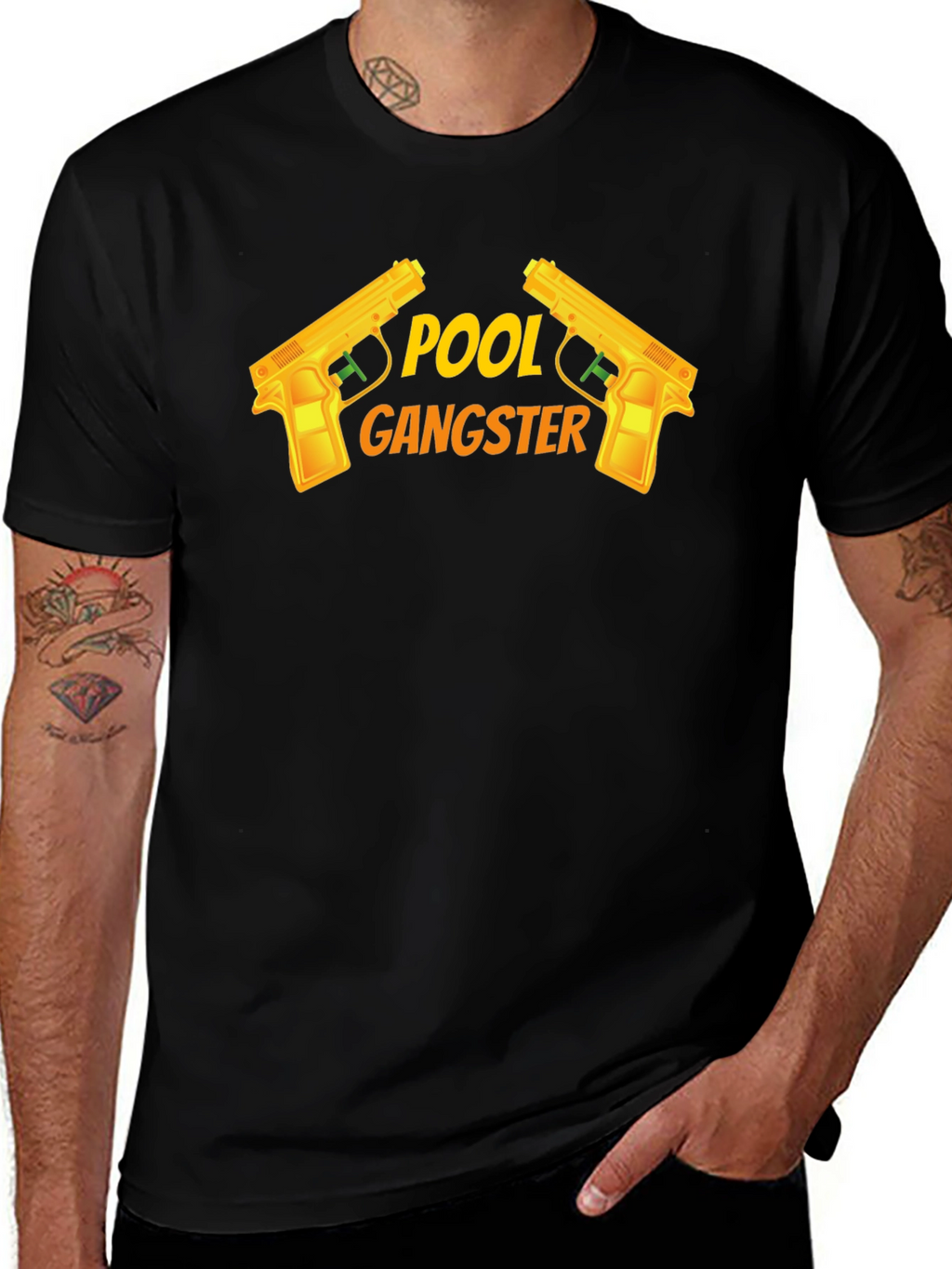 Pool Gangster Graphic T-Shirt - Black