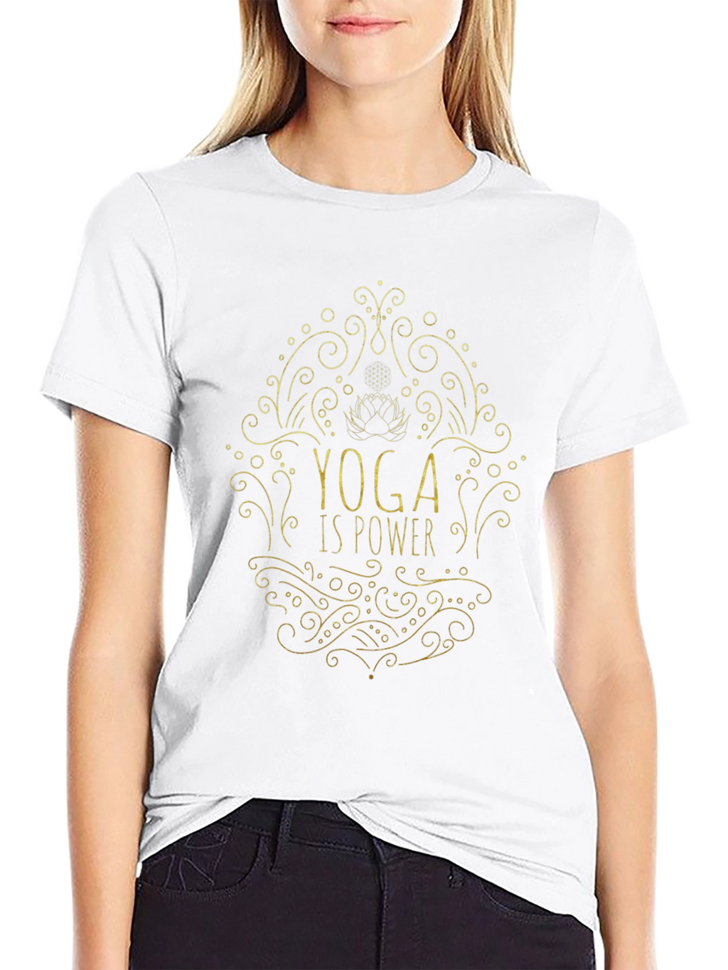 Yoga Is Power Tee - Black Graphic T-Shirt