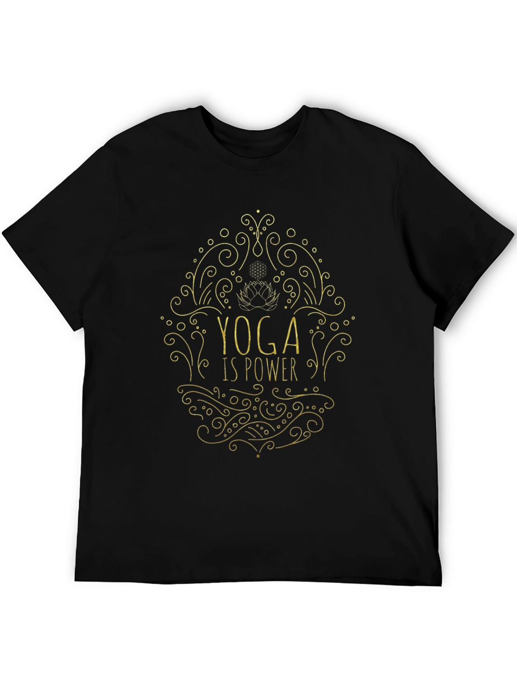 Yoga Is Power Tee - Black Graphic T-Shirt