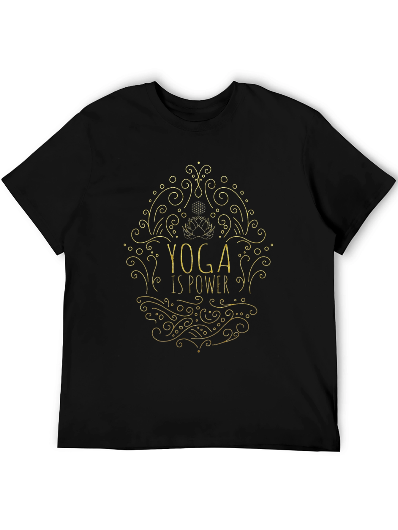 Yoga Is Power Tee - Black Graphic T-Shirt