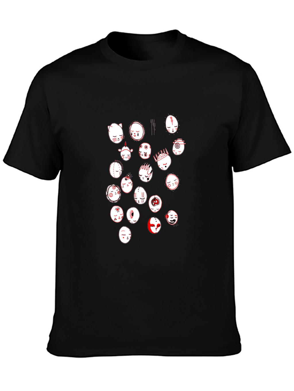 Graphic Print Black Crewneck T-Shirt