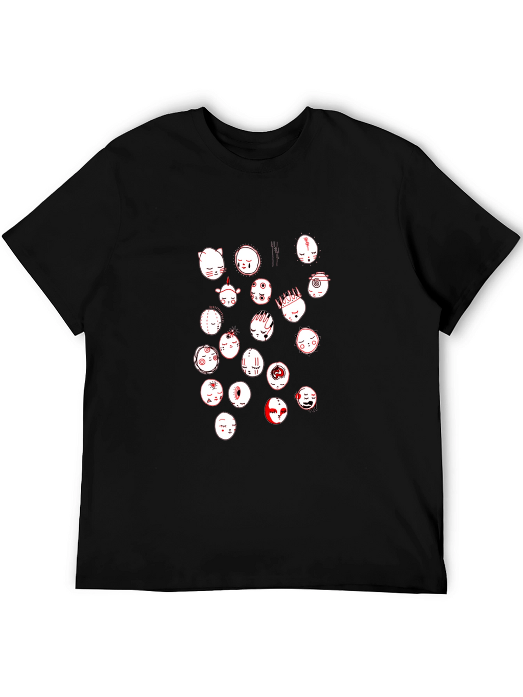 Graphic Print Black Crewneck T-Shirt