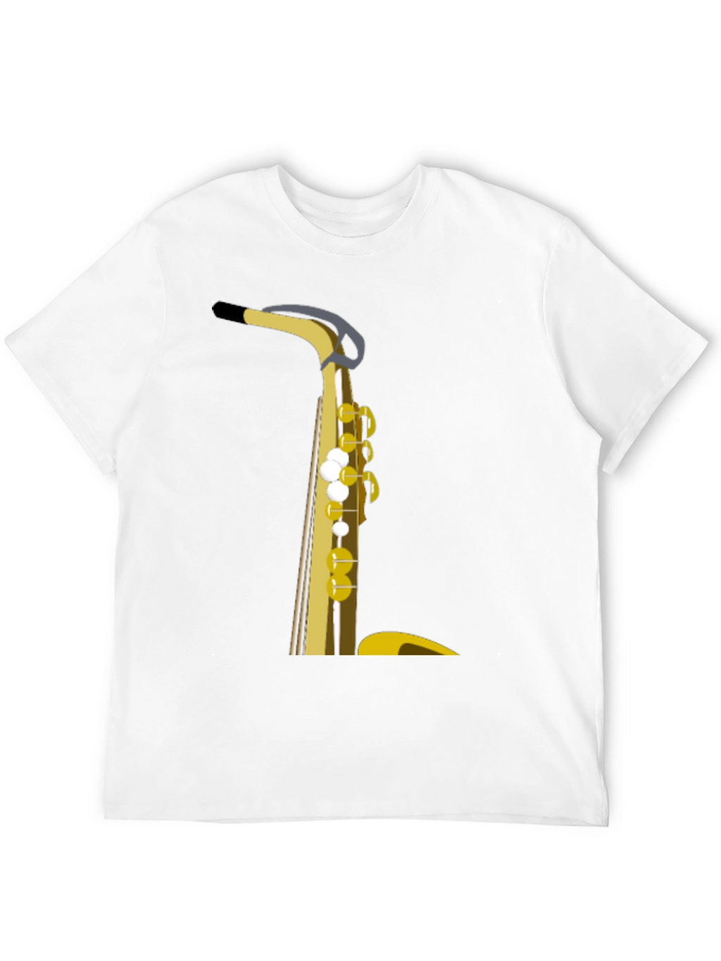 Saxophone Graphic Tee - Black Cotton Casual Wear