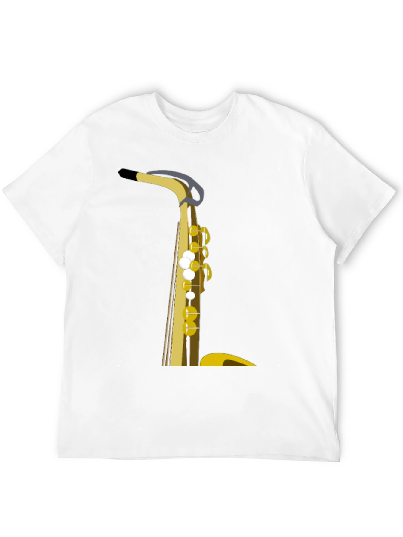 Saxophone Graphic Tee - Black Cotton Casual Wear