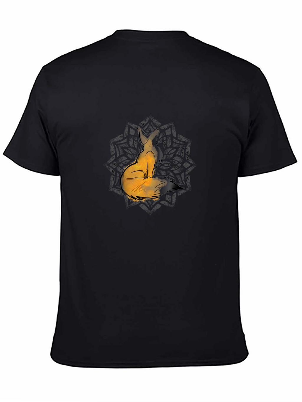 Fox Mandala Graphic Tee - Black