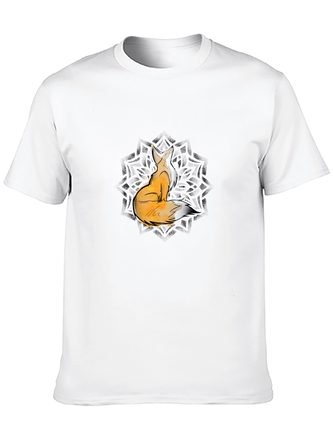 Fox Mandala Graphic Tee - Black