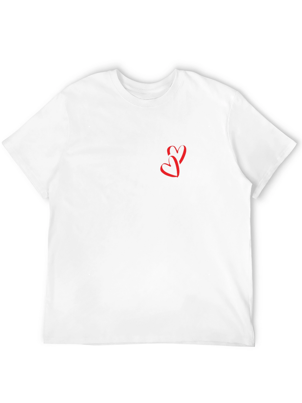 Mens Black T-Shirt with Red Heart Graphic