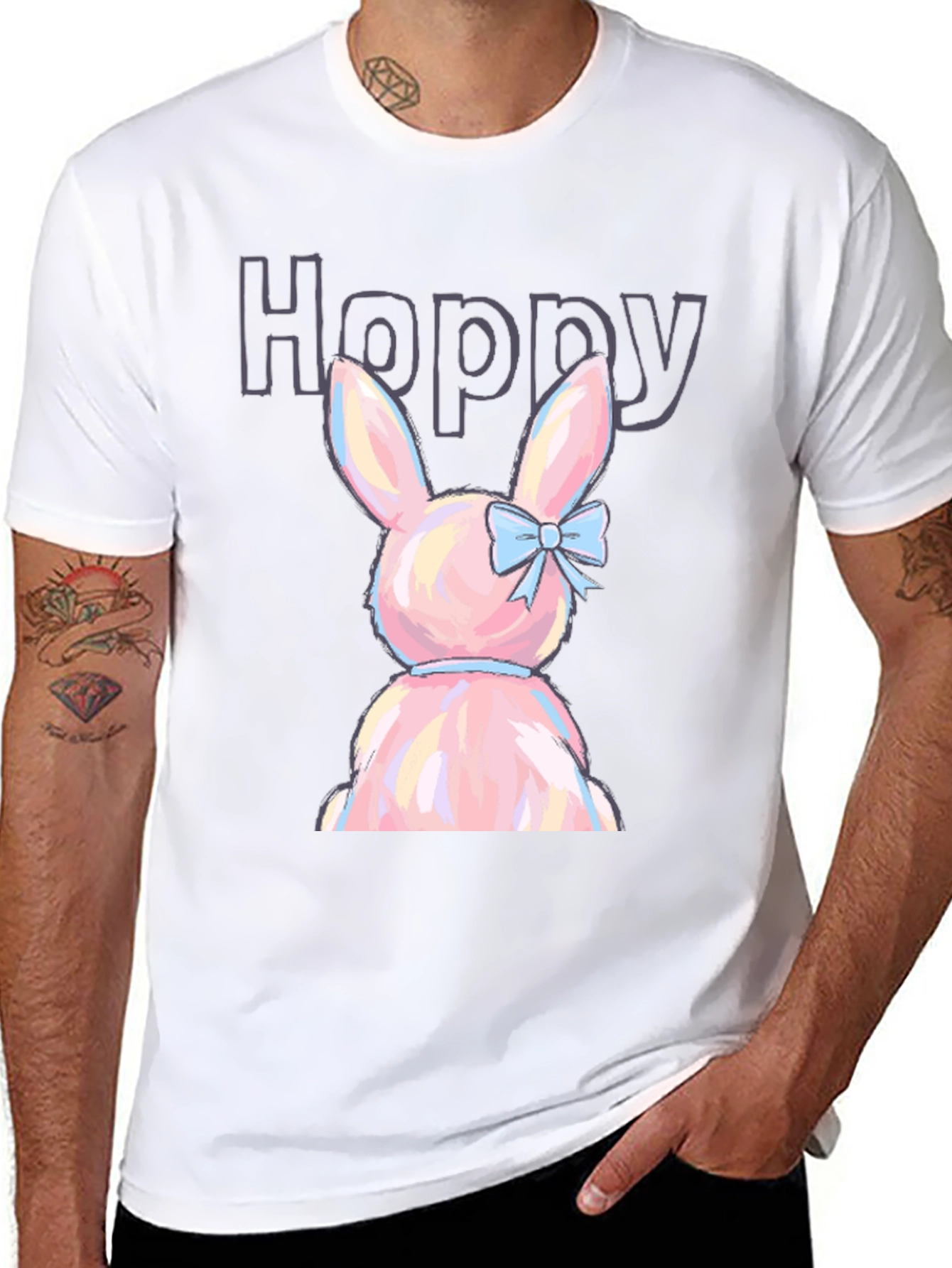 Hoppy Easter Bunny Graphic T-Shirt
