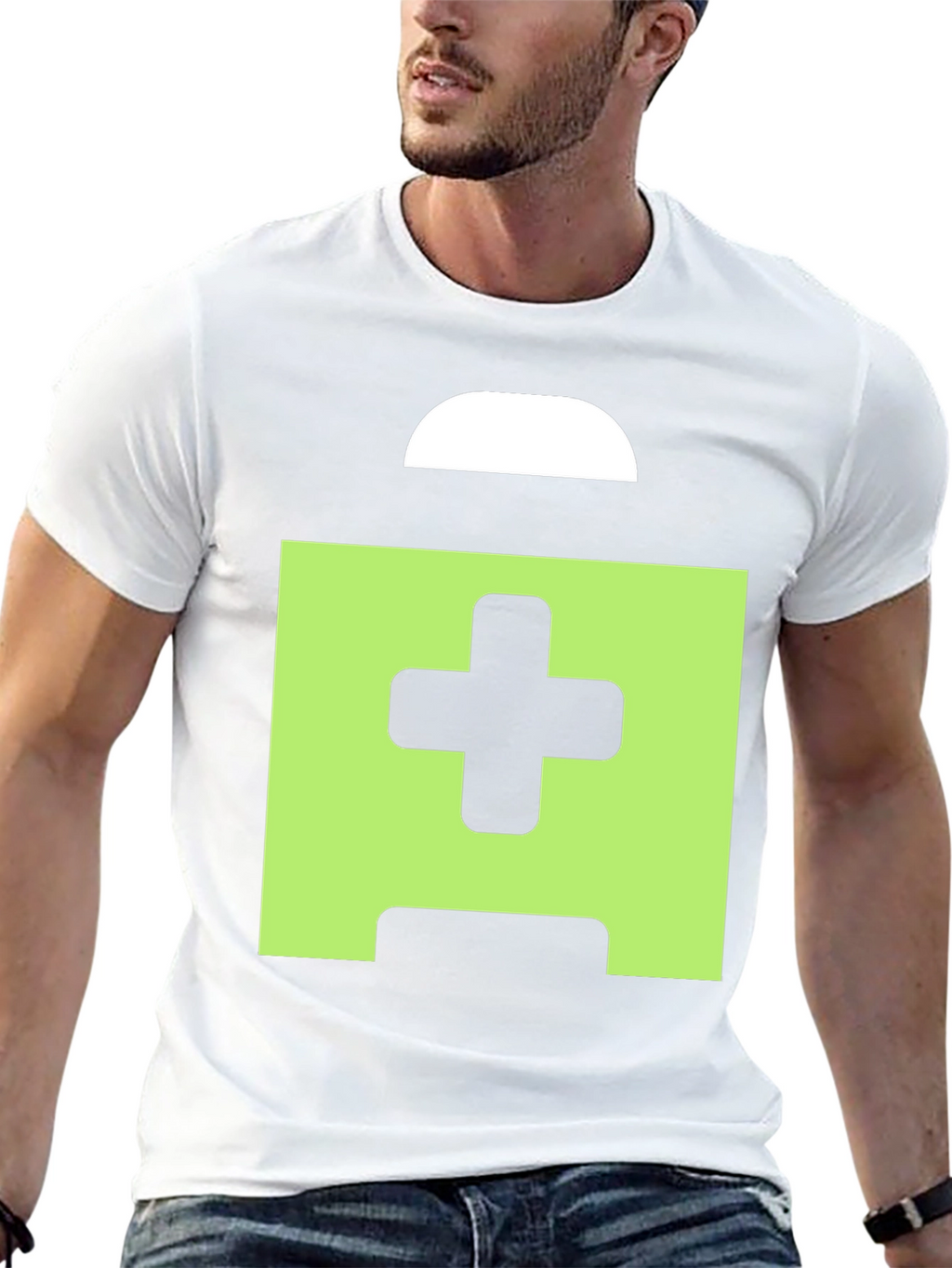 Pixelated Cross Graphic Black Tee Shirt