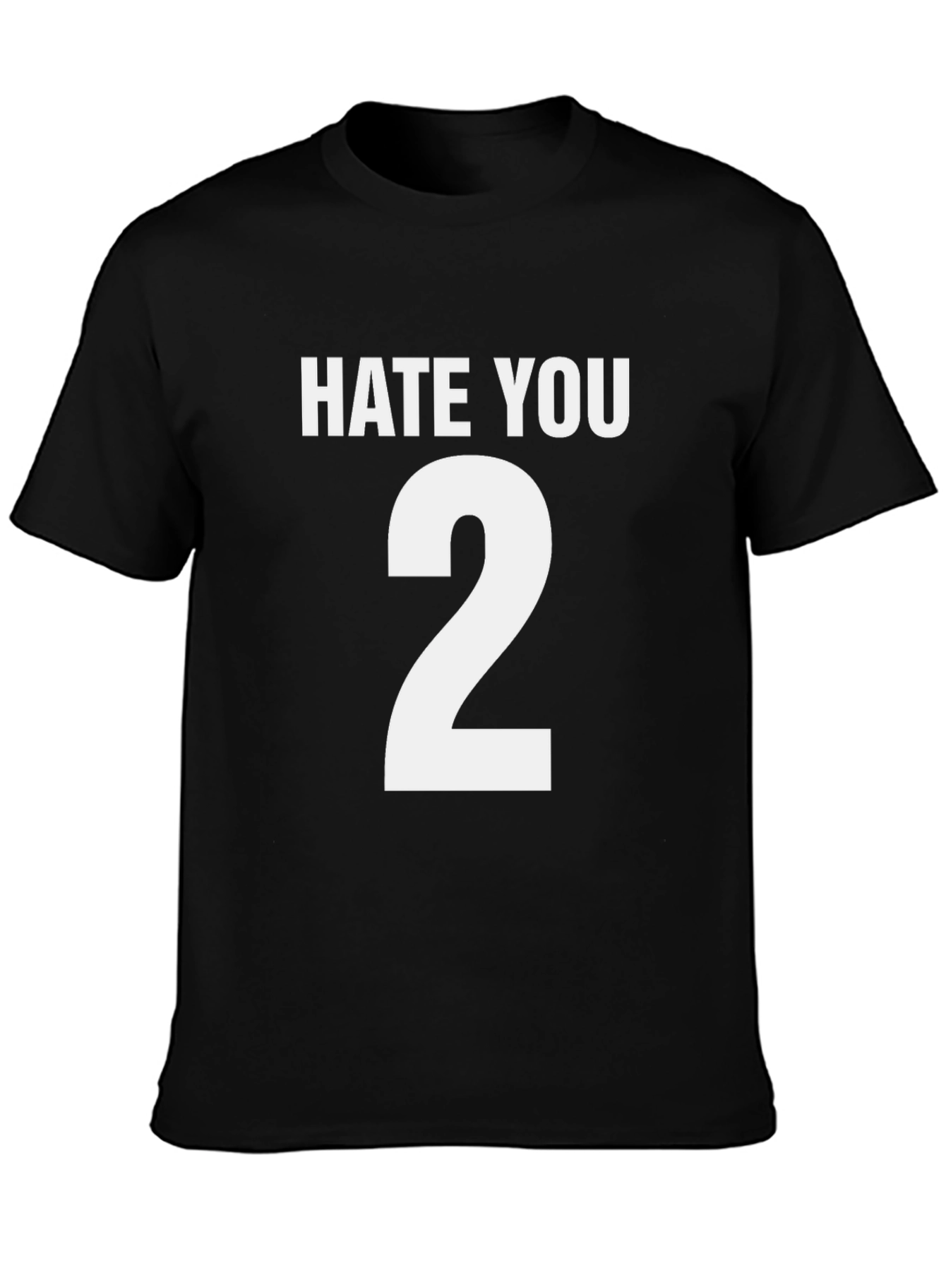 Hate You 2 Graphic Tee - Black Cotton Blend