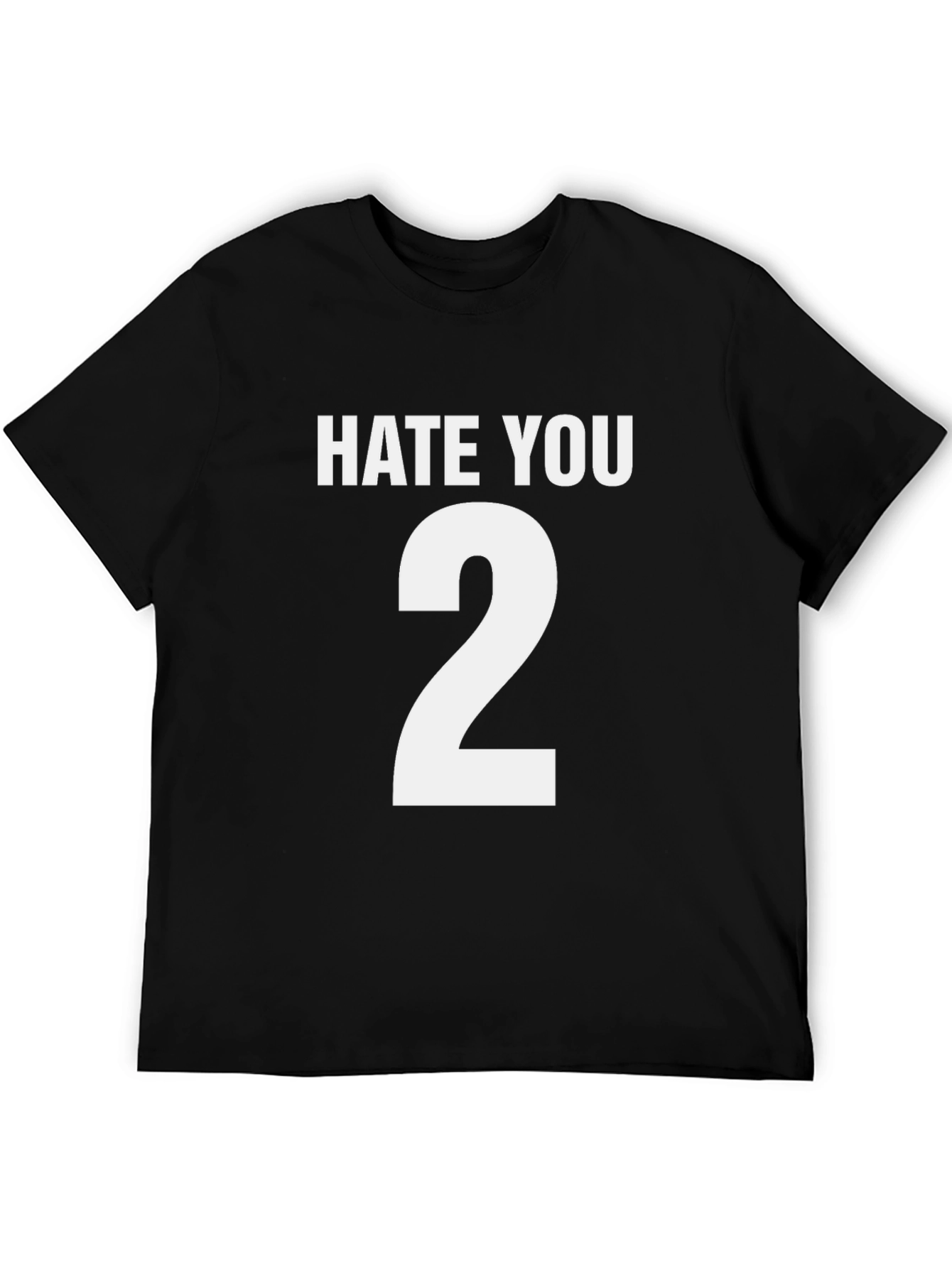 Hate You 2 Graphic Tee - Black Cotton Blend