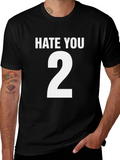 Hate You 2 Graphic Tee - Black Cotton Blend