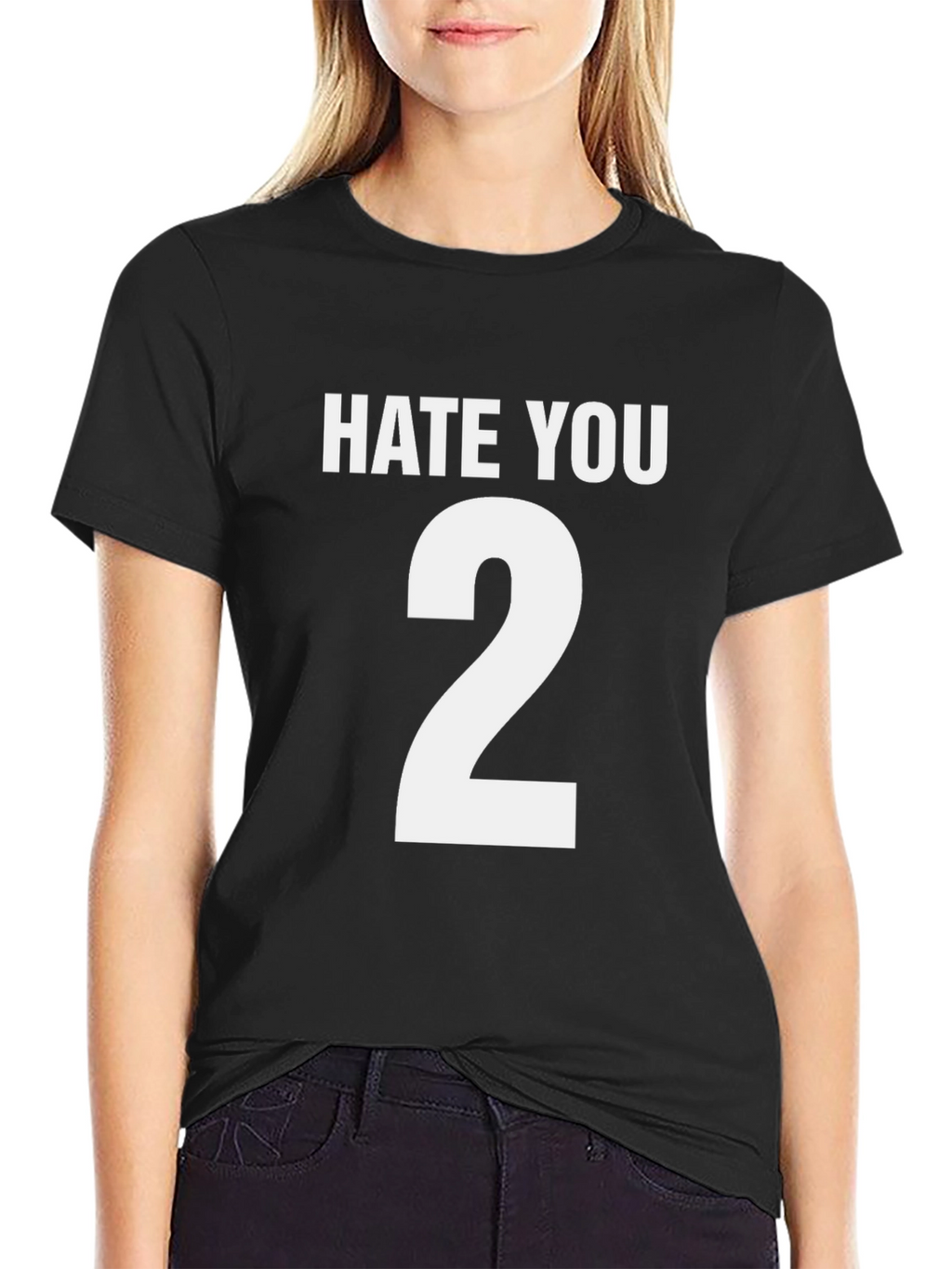 Hate You 2 Graphic Tee - Black Cotton Blend