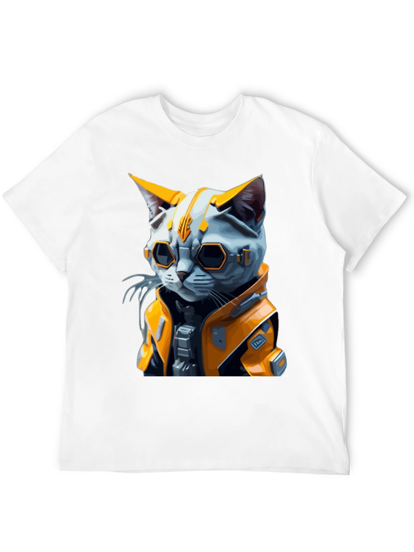 Cyberpunk Cat T-Shirt - Sci-Fi Style
