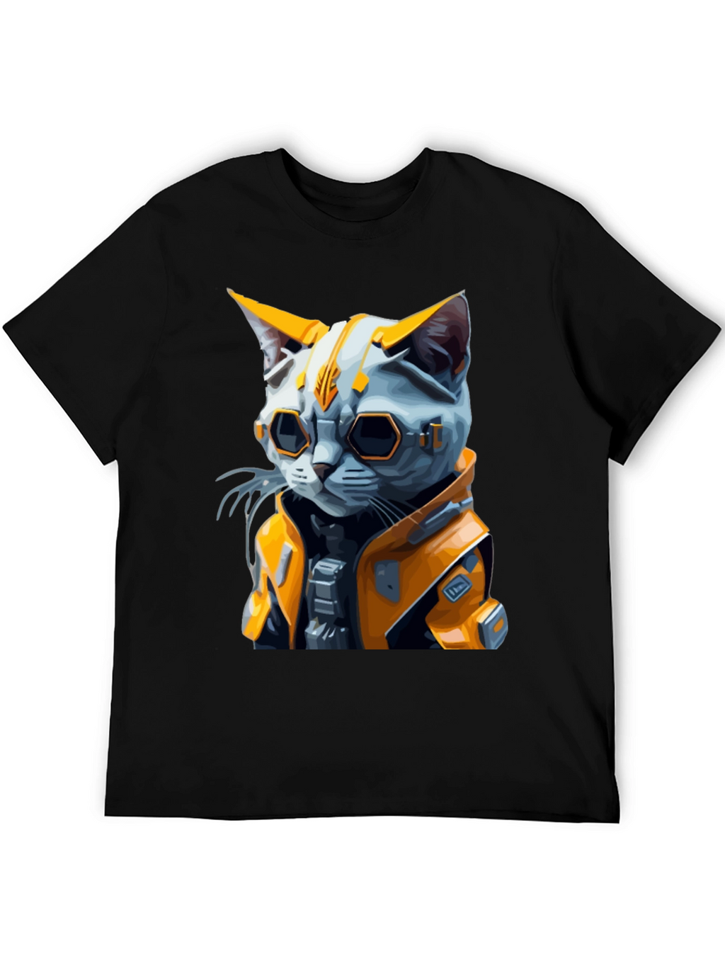 Cyberpunk Cat T-Shirt - Sci-Fi Style