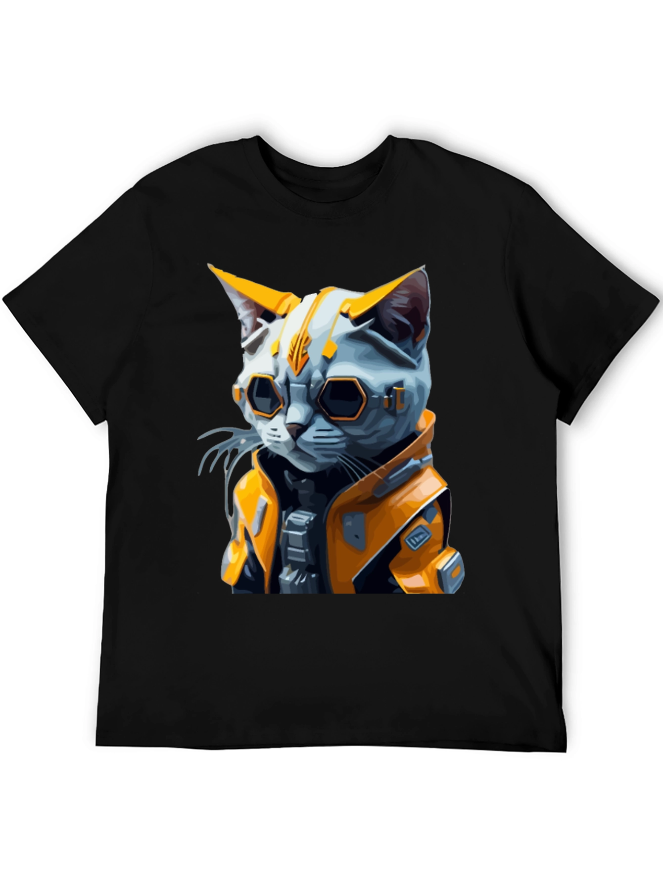 Cyberpunk Cat T-Shirt - Sci-Fi Style