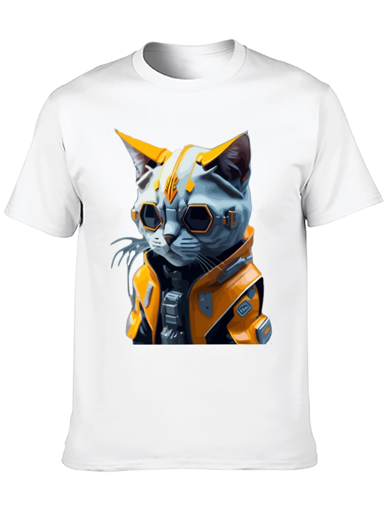 Cyberpunk Cat T-Shirt - Sci-Fi Style
