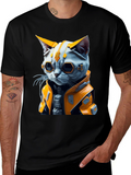 Cyberpunk Cat T-Shirt - Sci-Fi Style