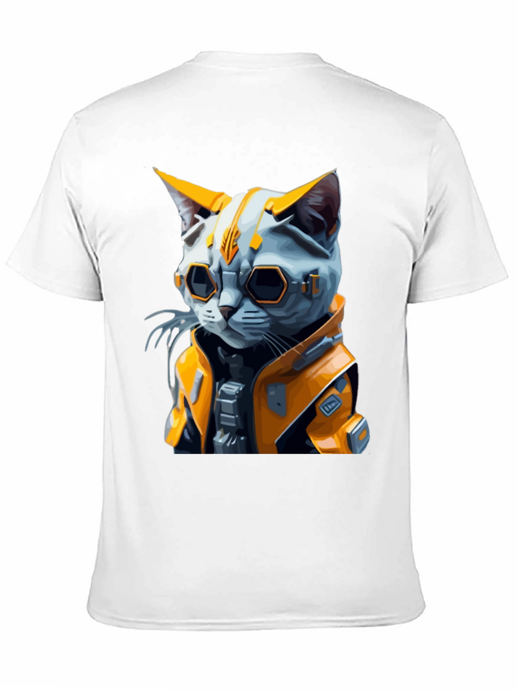 Cyberpunk Cat T-Shirt - Sci-Fi Style