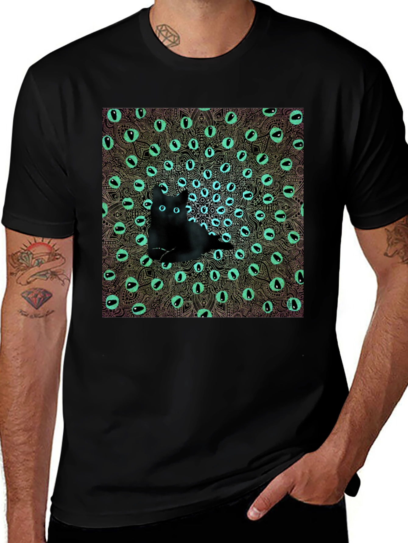 Mystic Cat Eye Mandala Graphic Tee