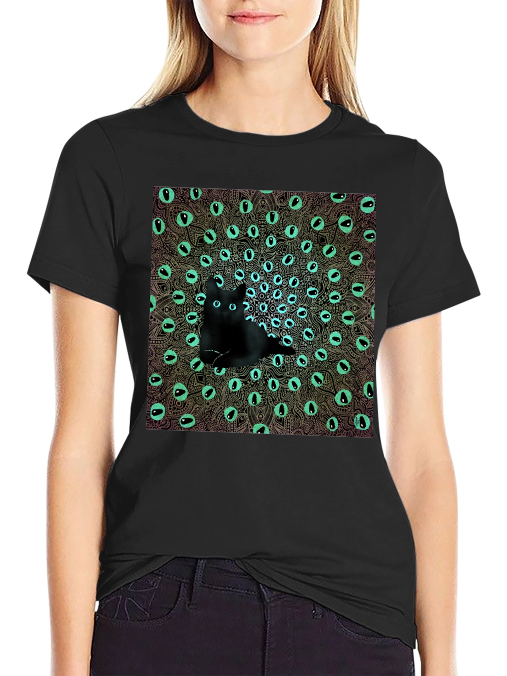 Mystic Cat Eye Mandala Graphic Tee