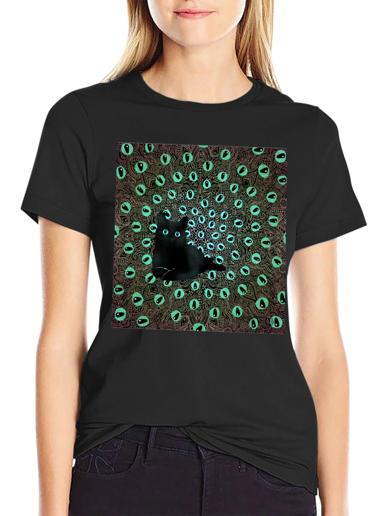 Mystic Cat Eye Mandala Graphic Tee